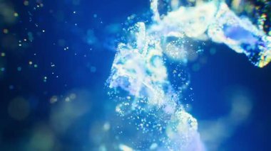 Akan dalga parçacıkları arka plan, 3d oluşturma.