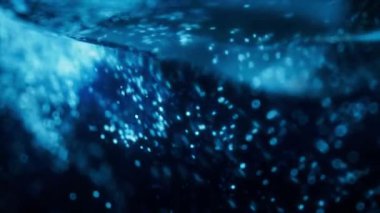 Cam geometride parlayan mavi parçacıklar, 3 boyutlu görüntüleme.