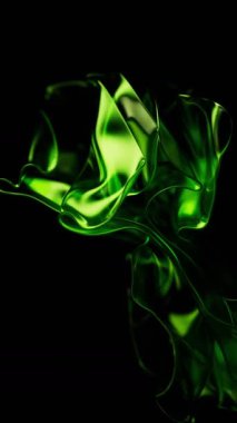 Şeffaf yeşil çok katmanlı kumaş arkaplan, 3d görüntüleme.