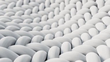 Mikroskobik detaylara sahip beyaz dalga bezi, 3 boyutlu görüntüleme.