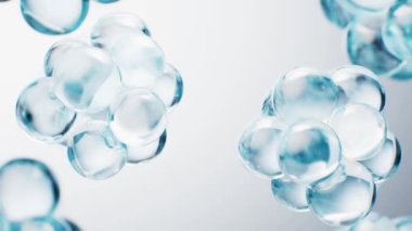 Şeffaf mavi kabarcıklar arkaplan, 3d oluşturma.