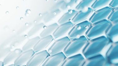 Kozmetik konsepti olan altıgen deri hücreleri, 3 boyutlu oluşturma.