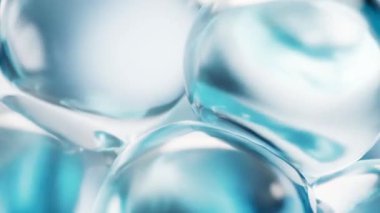 Şeffaf mavi kabarcıklar arkaplan, 3d oluşturma.