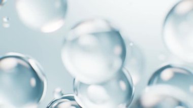 Mavi sıvı su kabarcıkları arka plan, 3D görüntüleme.