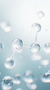 Şeffaf moleküller arkaplan, 3d oluşturma.