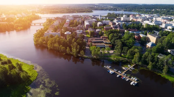 Krásný Letecký Pohled Město Hameenlinna Slunečného Letního Dne — Stock fotografie