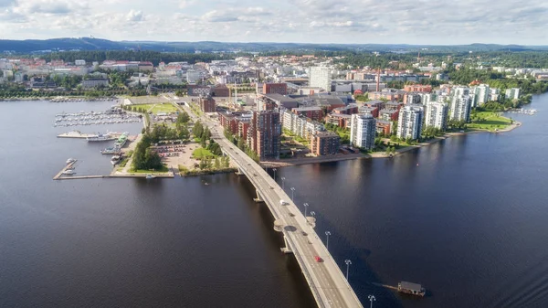 Yaz, güzel şehrin Jyvaskyla Üstten Görünüm. 