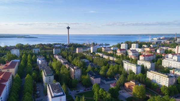 Pohled Shora Krásné Město Tampere Letní Sezona — Stock fotografie