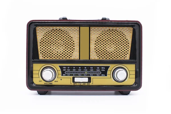 Современное Ретро Радио Изолировано Белом Фоне — стоковое фото