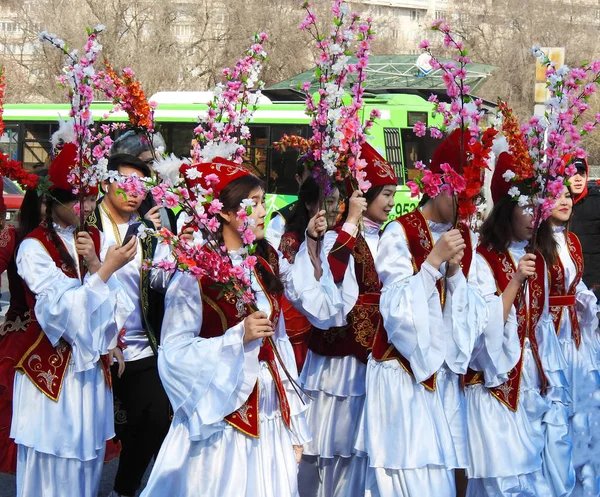 Almaty Kazajstán Marzo 2019 Almaty Celebró Fiesta Nauryz Gente Común —  Fotos de Stock