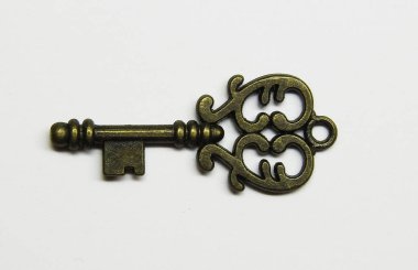Anahtar, izole fotoğraf. Dekoratif eşya.