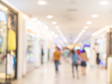 Bokeh ışık ile alışveriş merkezinde Bulanık mağaza