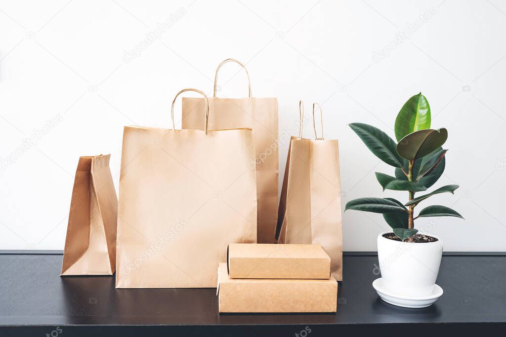 Craft paper bags.
