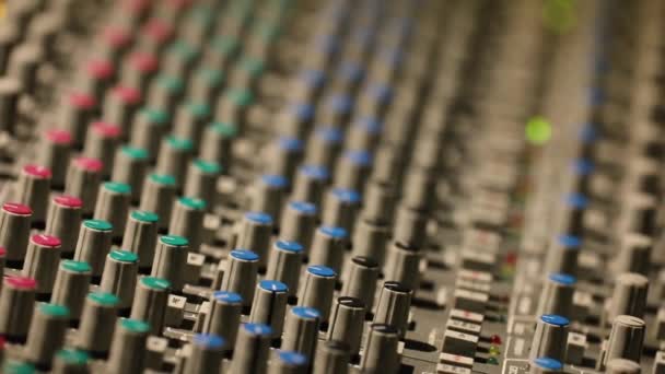 Close Mixing Console — Stock Video