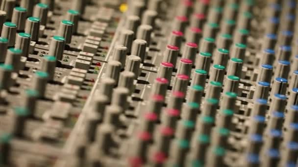 Close Mixing Console — Stock Video