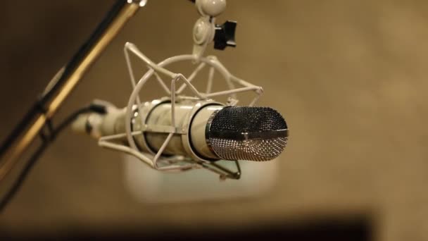 Microphone Close Recording Studio Static Frame — Stock Video