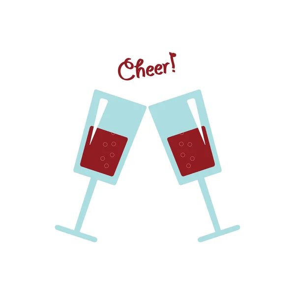 Two wineglasses clink — Stock Vector