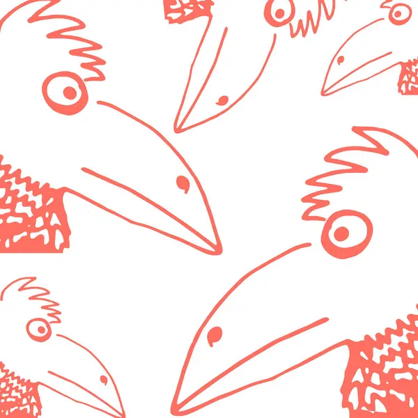 Bird flat hand drawn illustration. — Stock Vector
