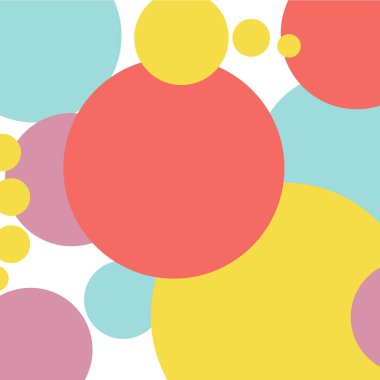 Renkli daireler ile Desen - Düz vektör illüstrasyon