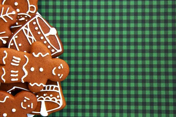 Νόστιμο Σπιτικό Χριστουγεννιάτικο Μπισκότο Μελόψωμο Διαφόρων Σχημάτων Γλάσο Ζάχαρης Ένα — Φωτογραφία Αρχείου