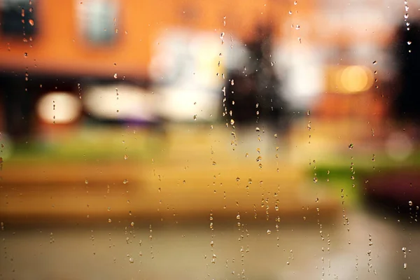 Drops of rain on glass background — Stock Photo, Image