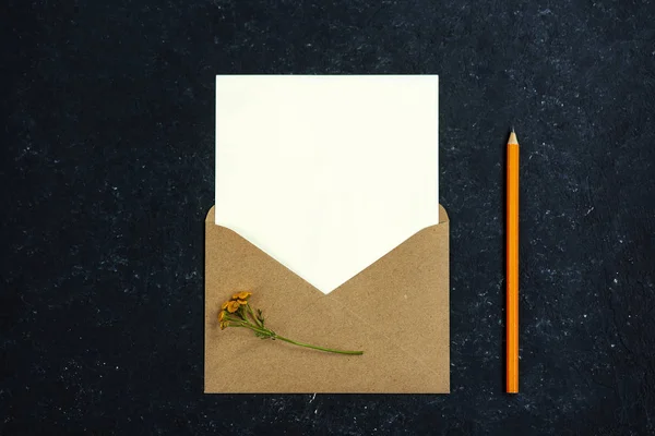 Composição com envelope — Fotografia de Stock