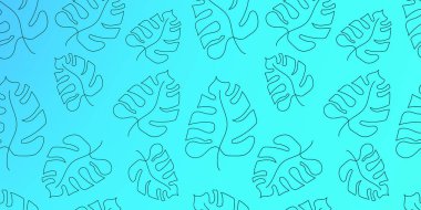 Mavi arkaplandaki kusursuz desen yaprak canavarları