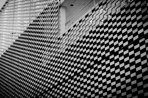 Caro pattern buildung black and white in barcelona spain. — Stock Photo, Image