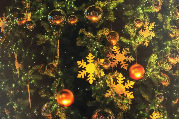 Christmas Ornaments Sparkling Christmas Decoration Tree — Stock Photo, Image