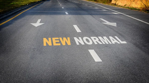 New Normal Word White Arrow Road Business Challenge Concept Keep — Stock Photo, Image