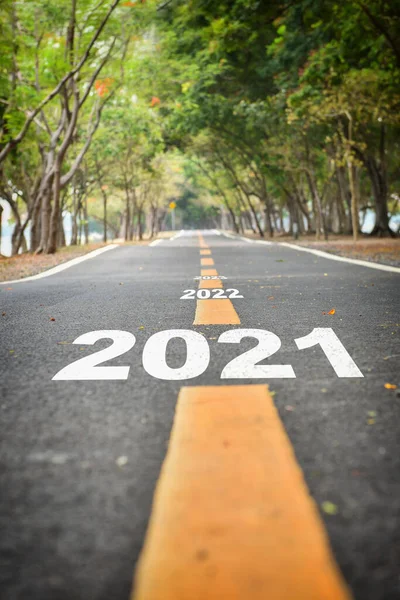 Nuevo Año 2021 2023 Superficie Carretera Asfalto Feliz Concepto Año — Foto de Stock