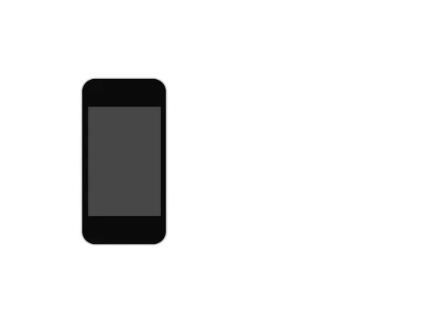 Чистый Экран Смартфона Тенью Изолированы Белом Фоне Идея Ввода Текста — стоковое фото