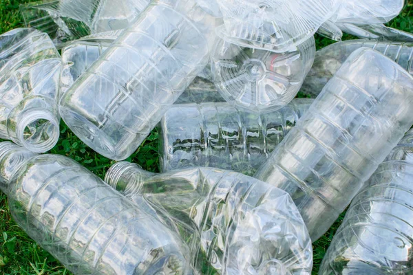 Pile of used plastic bottles.