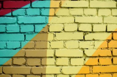 Çok renkli tuğla yüzey.