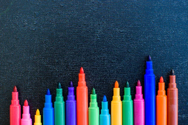 Open multicolored markers. — Stock Photo, Image