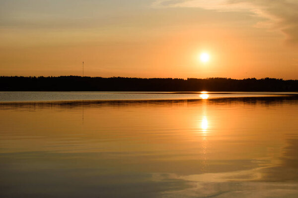 Sunset on the lake.