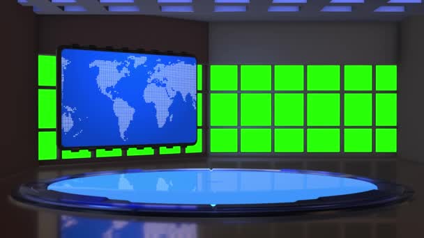 Platforma News Studio Green Screen — Stock video