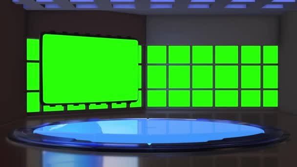 Platform News Studio Green Screen — стокове відео