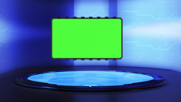 Piattaforma Notizie Studio Green Screen — Video Stock