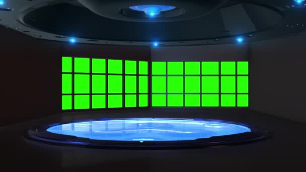 Πλατφόρμα News Studio Green Screen — Αρχείο Βίντεο