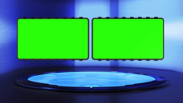 Plataforma Noticias Studio Green Screen — Vídeos de Stock