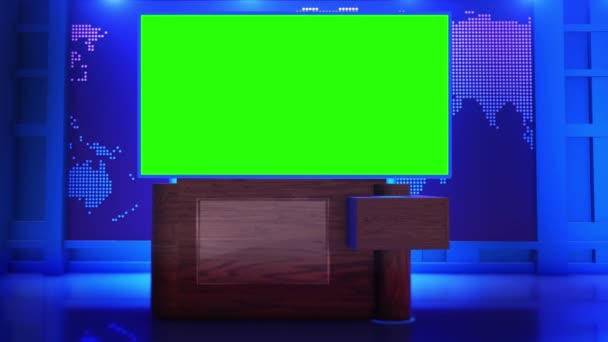 Plattform Nyheter Studio Green Screen — Stockvideo