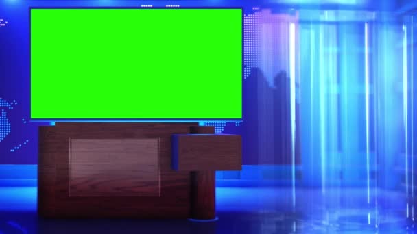 Platforma News Studio Green Screen — Stock video