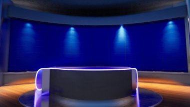 3d Sanal TV Stüdyosu _ 3D illüstrasyon
