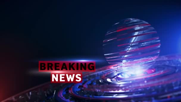 Breaking News Background Looped Digital World Breaking News Studio Ιστορικό — Αρχείο Βίντεο