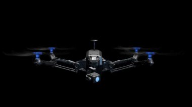 Hava İHA 'sı alfa ile siyah üzerine