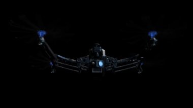 Hava İHA 'sı alfa ile siyah üzerine