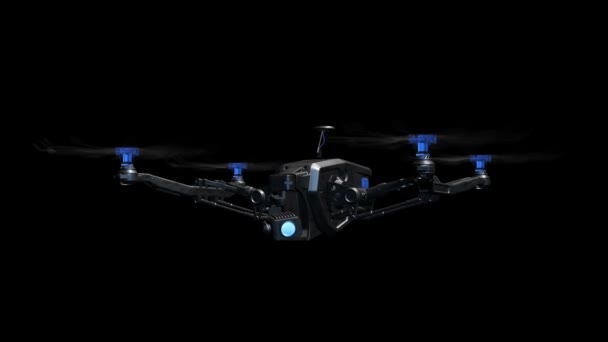 Drone Aéreo Preto Com Alfa — Vídeo de Stock