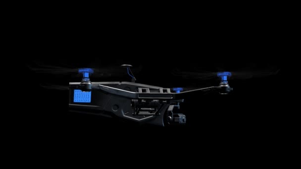 Drone Aéreo Preto Com Alfa — Vídeo de Stock