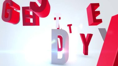 animasyon metin tasarımı modern tip animasyon beyaz arkaplan reklamında kırmızı